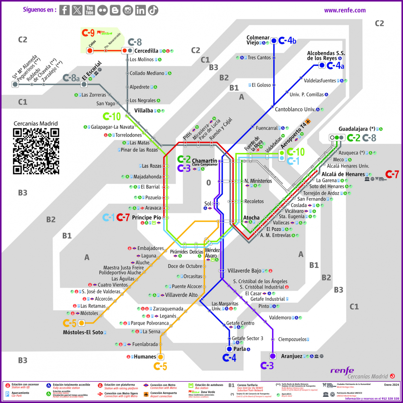 mapa de cercanias renfe Plano de RENFE Cercanías Madrid 2020